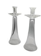 Vintage Clear Crystal Candlestick Holders