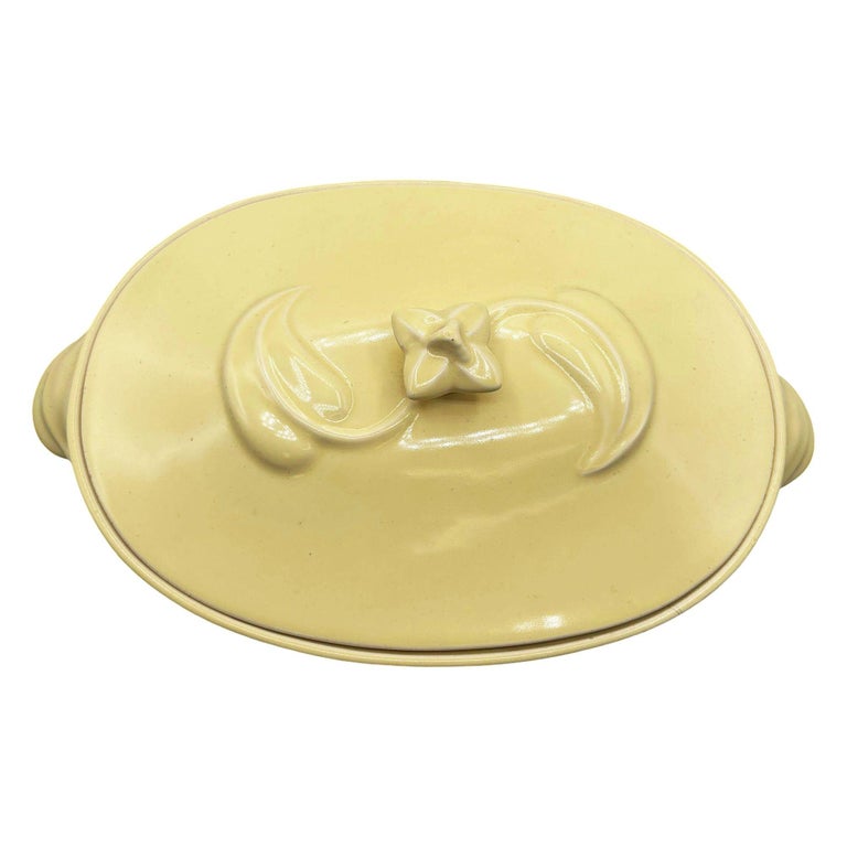 Mid-Century California Pottery Yellow Casserole Dish w/ Lid by Vernon Kilns
