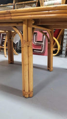 Restored 4-Strand Legs Rattan Dining Table w/ Formica Top