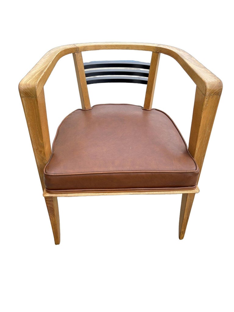 Early Art Deco Modern White Oak Armchair in the style Josef Hoffmann