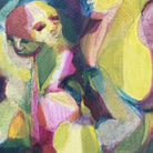 Abstract Expressionist Multi-colored Figures Oil on Canvas Signed Mars