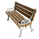 Restored Victorian Cast Iron & Wooden Lath Garden Bench w/ Vine Leaf Detail