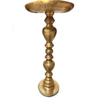 Hand Etched Brass Moroccan Floor Candelabra, Pair