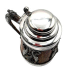 Silverplate Oak Tankard Beer Stein w/ Dragon motif, by St. Louis Silver Co.