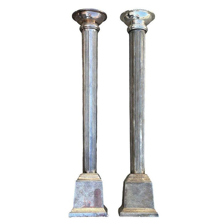20" High Style Roman Colum Candlestick Holder, Pair