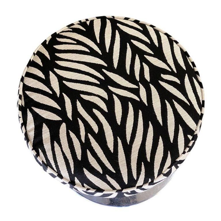 Knoll "Tulip" Chrome Stool by Eero Saarinen w/ Nairobi Upholstery Seat