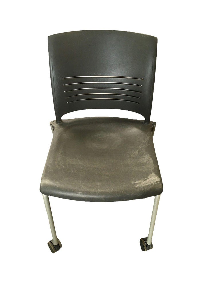 Vintage Dark Grey Plastic Rolling Desk Chairs by Giancarlo Piretti for Strive
