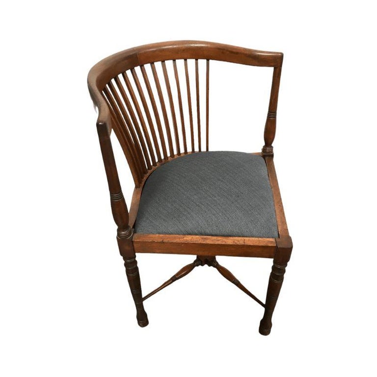 Jugendstil Maple Wood Corner Chair with Upholstered Seat by Adolf Loos, c. 1900