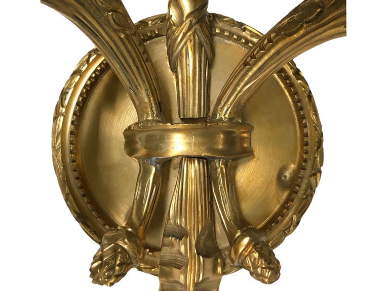 Vintage Pair of Solid Brass Wall-Mount Sconces.