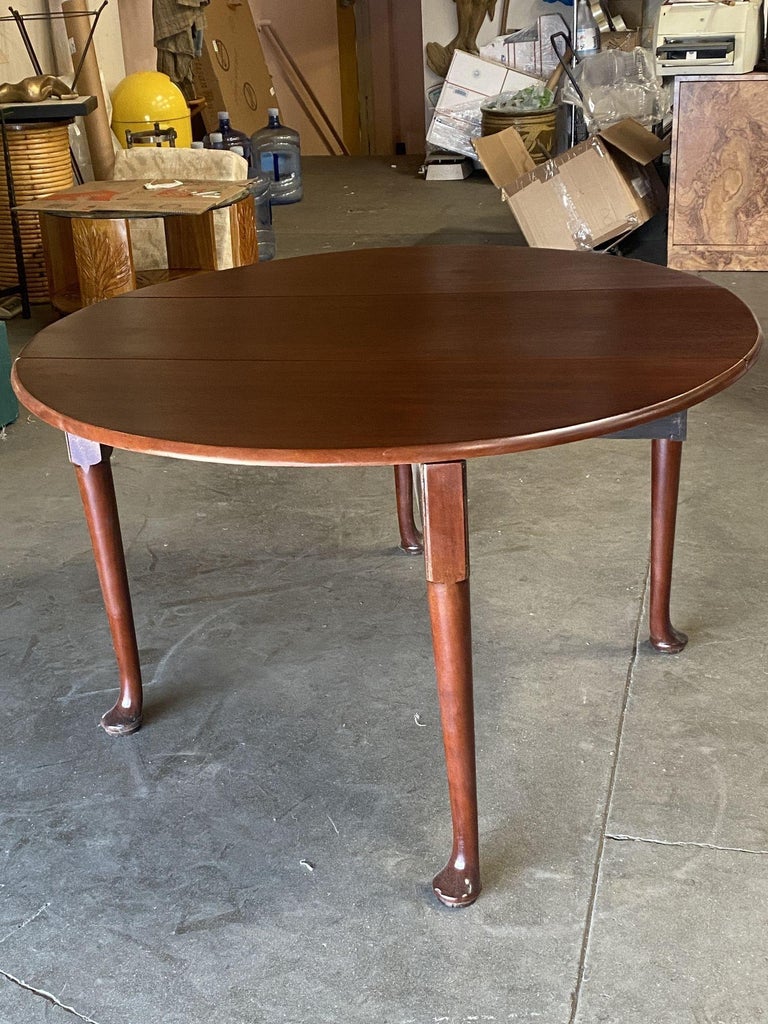 Late Victorian French Drop-Leaf Oak Dining Table