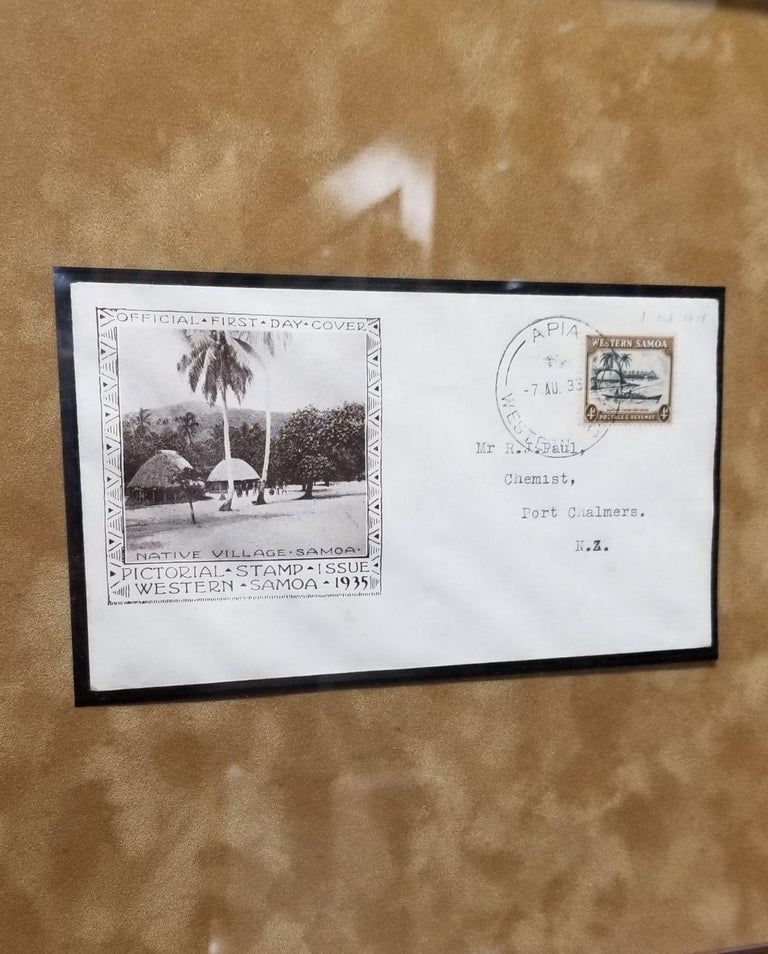 Framed Set of Samoan Island Vintage Postcards