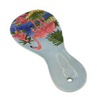 Mid-century Hand Painted 3d Flamingo on a Tropical Beach Themed Spoon Rest