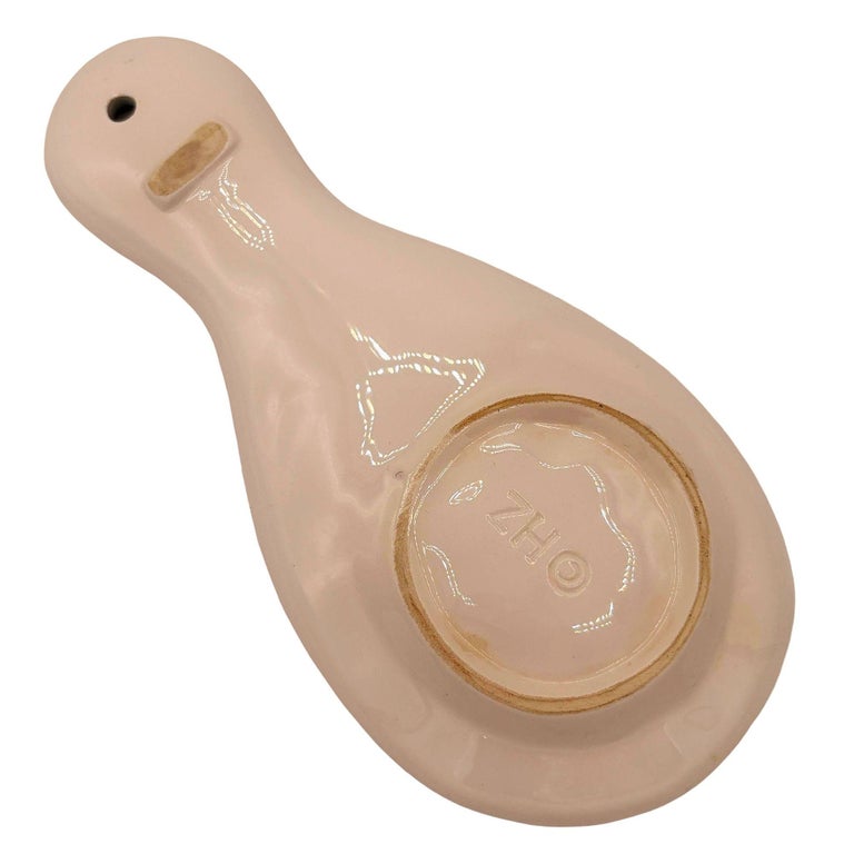 Mid-century Hand Painted 3d Flamingo Florida Tropical Beach Themed Spoon Rest