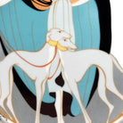 "A Flapper W Greyhounds" Art Deco Style Ceramic Decorative Plate by WS George