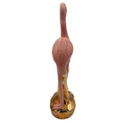 Mid-century Ceramic Fancy Bird Pink & Gold Flamingo Tabletop Statue