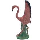 Mid-century Ceramic Mid Flight Pink Flamingo Tabletop Statue Set By Leftons