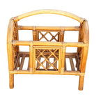 Restored Mid-century Rattan "Triumphal Arch" Magazine Rack with Handle