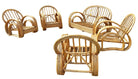 Restored 4-Strand Double Arch Speed Arms Rattan Sofa & Chairs Livingroom Set