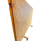 Mid-Century 9' Foot X 6' Foot Rattan and Woven Wicker Wall Divider w/ Wheels