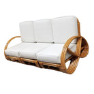 Restored Mid-Century Frankl Style Rattan Three-Strand Full Pretzel Livingroom Se