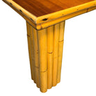 Restored Rattan & Curly Mahogany Square Coffee Table w/ Stacked Rattan Legs