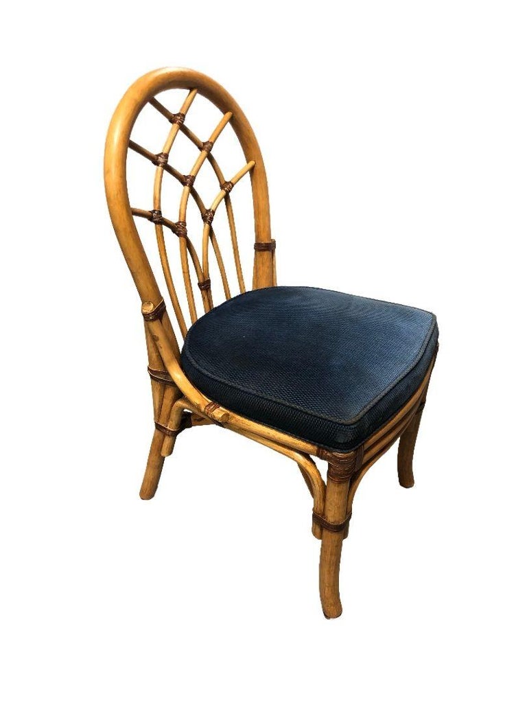 Restored Rattan Dining Chairs with Cathedral Back