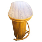 Restored Mid-century Vertically Stacked Oval Top Rattan Bar w/ Foot Rest