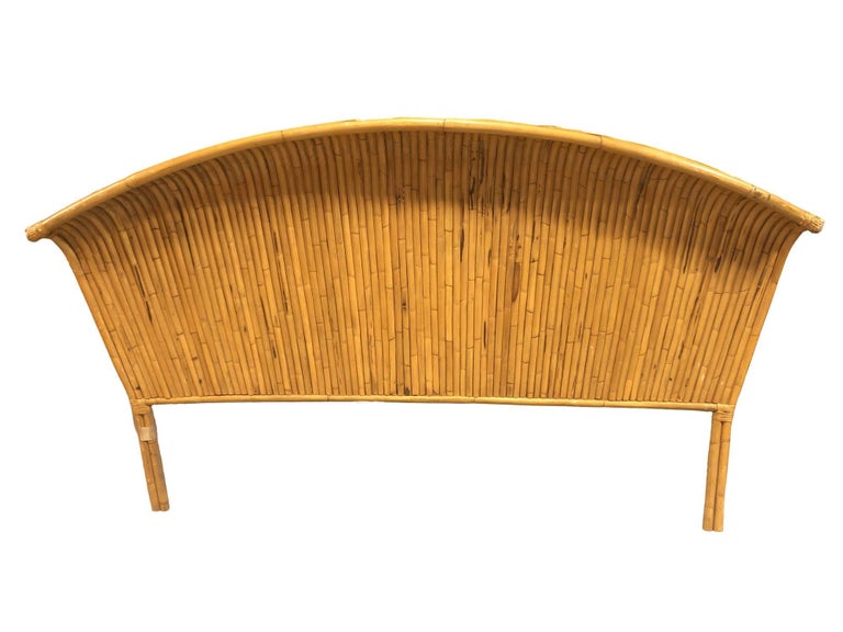 Restored Rattan Paul Frankl Fanback King Size Headboard