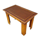 Restored Vertically Stacked Rattan Console Table w/ Mahogany Top