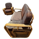 Restored Five-Strand Streamline Square Pretzel Rattan Sofa & Chair set