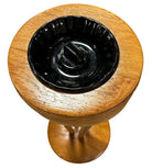 Restored Rattan and Mahogany Standing Ashtray