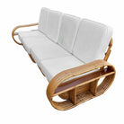 Restored Rattan Six-Strand Shelf Arms Sofa and Chair Set
