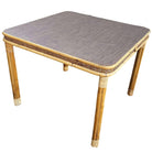 Restored 4-Strand Legs Rattan Dinette Dining Table w/ Formica Top & Wicker Sides