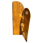Restored 3-Panel Art Deco Palm Frond Design Rattan Mirror Folding Screen