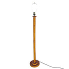 Restored Mid-century Three-Pole Rattan Floor Lamp w/ Mahogany Base