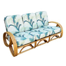 Restored Mid-Century 3-strand 3/4 Round Pretzel Arm Rattan Sectional 3-Seat Sofa