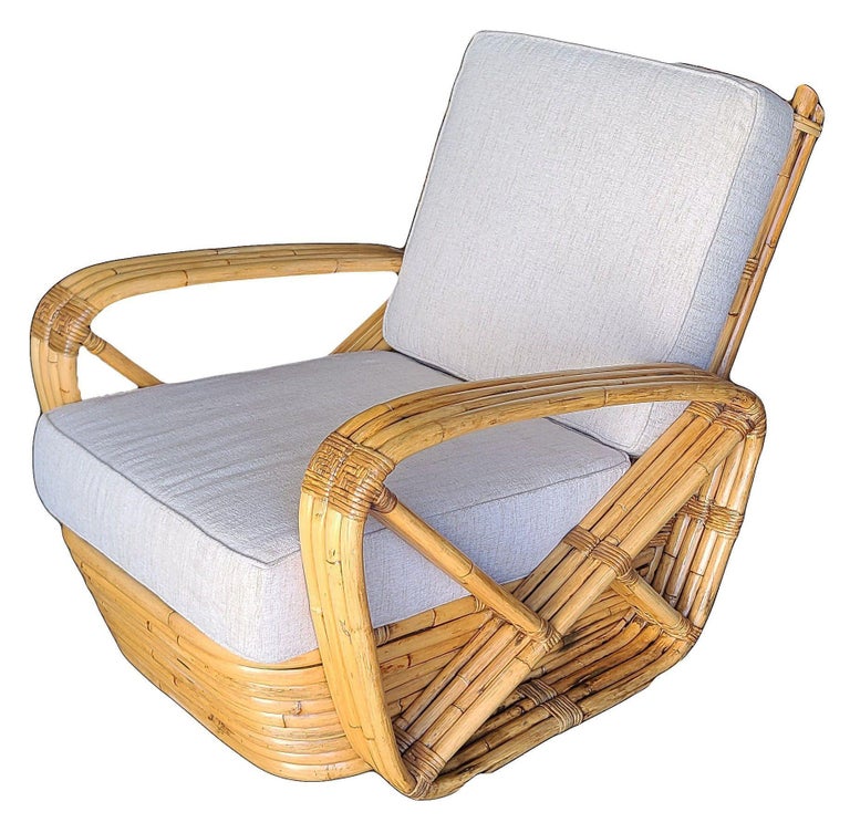 Original Historic Hand Made 4- Strand Square Pretzel Rattan Lounge & Sofa Set