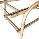 Restored Rattan End Table with Glass
