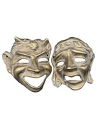 MCM Greek Theater Masks Comedy & Tragedy Wall Sculpture Hand-cast in Bronze Pair