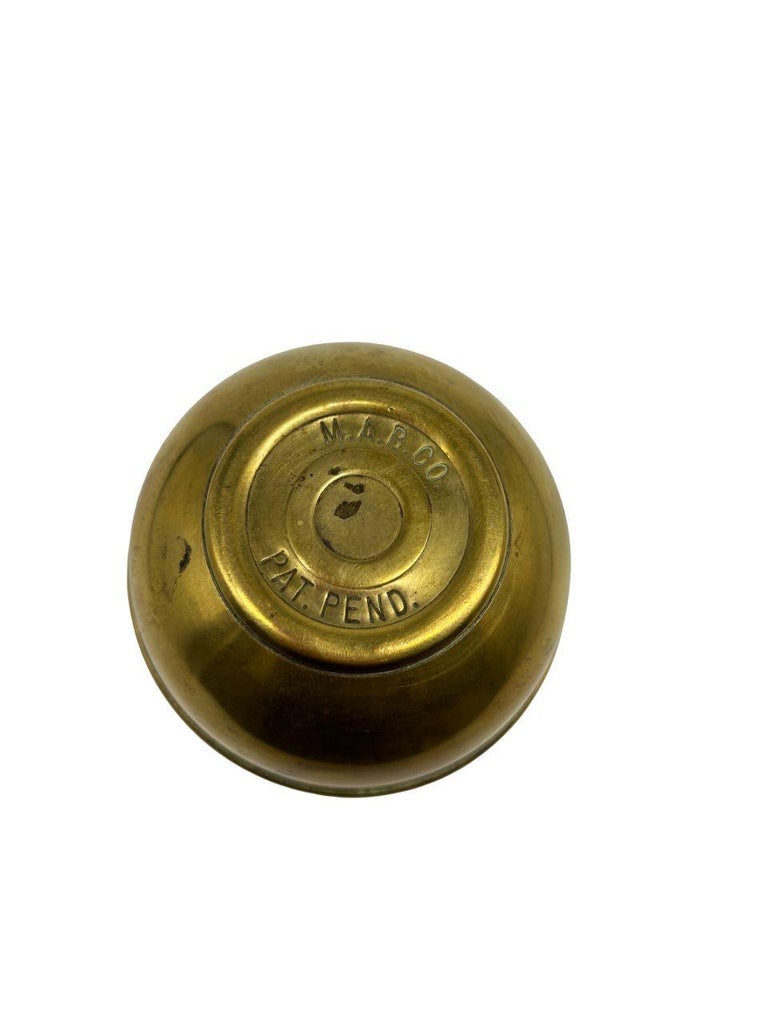 Antique Brass Ash Tray with Detachable Lid by M.A.B. Co.