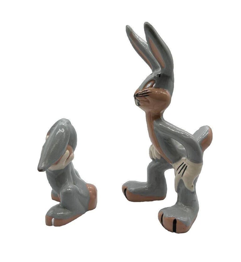 Vintage Looney Toons Bugs Bunny Porcelian Statue Pair Warner Bros by Evan Shaw