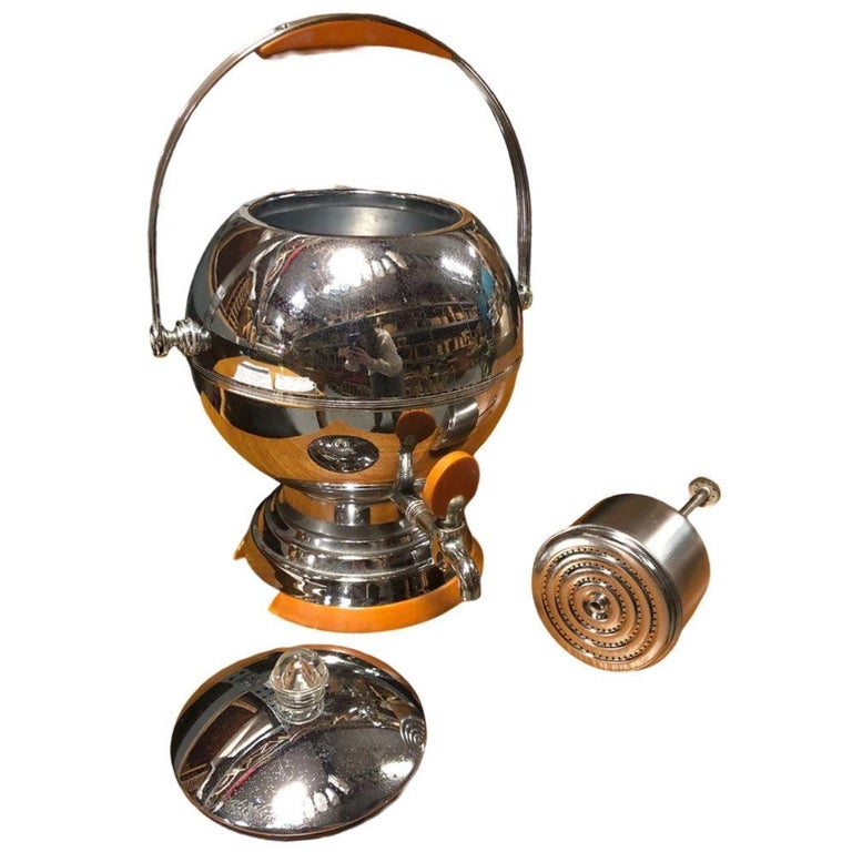 Art Deco Chrome & Bakelite Coffee Percolator by Manning Bowman