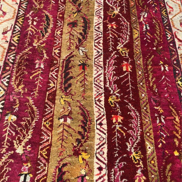 Handknotted 7' Foot Turkish Mudjur Carpet Wool Rug