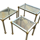 Hollywood Regency Chrome & Brass Maison Jensen Style Nesting Tables