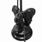 Mid Century Black Ceramic Swan Heads Table Lamp