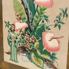 Framed Mid-century Asian Floral Inspired Watercolor Print by Bunell