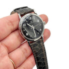 1950 Hamilton Thin-O-Matic Wristwatch w/ Black Dial on Leather Band