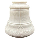 Art Nouveau Frosted Milk Glass Bellflower Floral & Stripes Globe , 2.25" Fitter