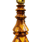 Mid-Century Hand Turned Segmented Marquetry Inlay Mosaic Table Lamp w/ Shade