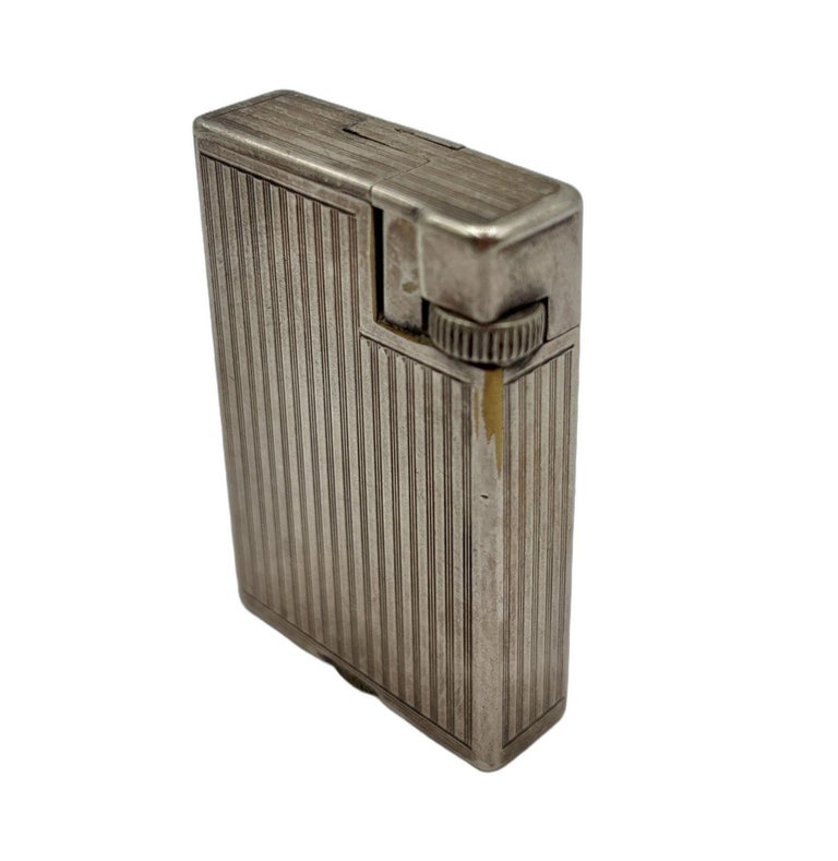 Swiss Art Deco Silver Plated " Handy" Pocket Lift Arm Lighter by Dunhill